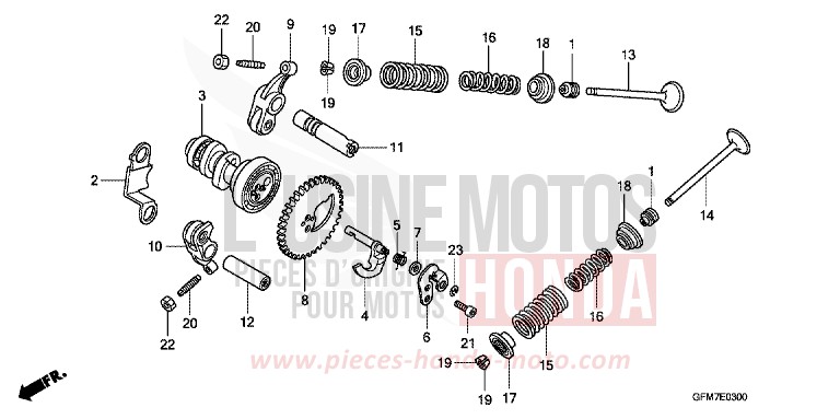 ARBRE A CAMES/SOUPAPE de NHX 110 Lead NOIR (NH1) de 2008